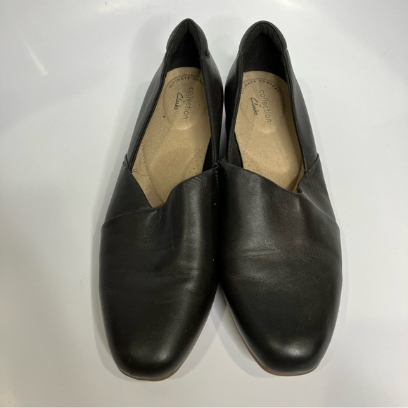 Collection by Clarks black leather flats size 9 - Picture 2 of 7